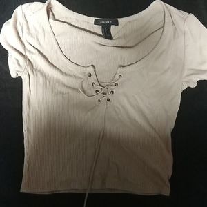 Forget 21 cream  crop top